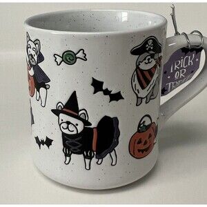Halloween Dogs Wearing Costumes Stoneware Mug Clementine New